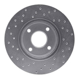 Dynamic Friction 2014-2019 Ford Fiesta Front Right Drilled Silver Brake Rotor by Dynamic Friction Company 621-54075R