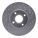 Dynamic Friction 2014-2019 Ford Fiesta Front Right Drilled Silver Brake Rotor by Dynamic Friction Company 621-54075R
