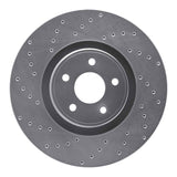 Dynamic Friction 2014-2019 Ford Focus Front Left Drilled Silver Brake Rotor by Dynamic Friction Company 621-54082L