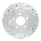 Dynamic Friction 2007-2010 Ford Edge Rear Left Drilled Silver Brake Rotor by Dynamic Friction Company 621-54090L