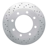 Dynamic Friction 1992-1999 Ford F-250 4WD (Super Duty) Front Left Drilled Silver Brake Rotor by Dynamic Friction Company 621-54157L
