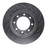Dynamic Friction 2012-2021 Ford F-250 4WD (Super Duty) Front Left Drilled Silver Brake Rotor by Dynamic Friction Company 621-54223L