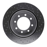 Dynamic Friction 2011-2021 Ford F-250 2WD (Super Duty) Rear Left Drilled Silver Brake Rotor by Dynamic Friction Company 621-54227L