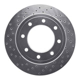 Dynamic Friction 2011-2021 Ford F-250 2WD (Super Duty) Rear Left Drilled Silver Brake Rotor by Dynamic Friction Company 621-54227L