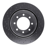 Dynamic Friction 2011-2021 Ford F-250 2WD (Super Duty) Rear Right Drilled Silver Brake Rotor by Dynamic Friction Company 621-54227R