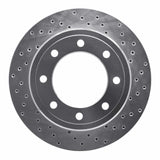 Dynamic Friction 2011-2021 Ford F-250 2WD (Super Duty) Rear Right Drilled Silver Brake Rotor by Dynamic Friction Company 621-54227R