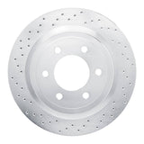 Dynamic Friction 2018-2021 Ford Expedition Rear Left Drilled Silver Brake Rotor by Dynamic Friction Company 621-54267L