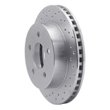 Dynamic Friction 1991-1992 Lincoln Mark VII Rear Left Drilled Silver Brake Rotor by Dynamic Friction Company 621-55002L