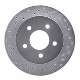 Dynamic Friction 1991-1992 Lincoln Mark VII Rear Left Drilled Silver Brake Rotor by Dynamic Friction Company 621-55002L