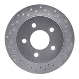 Dynamic Friction 1991-1992 Lincoln Mark VII Rear Right Drilled Silver Brake Rotor by Dynamic Friction Company 621-55002R