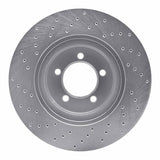Dynamic Friction 2003-2005 Lincoln Aviator Front Right Drilled Silver Brake Rotor by Dynamic Friction Company 621-55007R