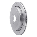 Dynamic Friction 2013-2016 Lincoln MKT Rear Left Drilled Silver Brake Rotor by Dynamic Friction Company 621-55009L