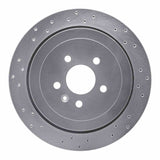 Dynamic Friction 2013-2016 Lincoln MKT Rear Left Drilled Silver Brake Rotor by Dynamic Friction Company 621-55009L