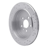 Dynamic Friction 2013-2016 Lincoln MKT Rear Left Drilled Silver Brake Rotor by Dynamic Friction Company 621-55009L