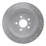 Dynamic Friction 2013-2016 Lincoln MKT Rear Right Drilled Silver Brake Rotor by Dynamic Friction Company 621-55009R