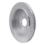 Dynamic Friction 2013-2016 Lincoln MKT Rear Right Drilled Silver Brake Rotor by Dynamic Friction Company 621-55009R