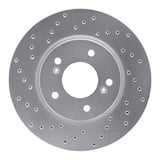 Dynamic Friction 1991-1996 Acura NSX Front Left Drilled Silver Brake Rotor by Dynamic Friction Company 621-58004L