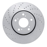 Dynamic Friction 2014-2020 Acura RLX Front Left Drilled Silver Brake Rotor by Dynamic Friction Company 621-58025L