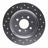 Dynamic Friction 2001-2005 Honda Civic Hatchback Rear Left Drilled Silver Brake Rotor by Dynamic Friction Company 621-59031L