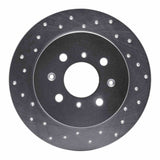 Dynamic Friction 2001-2005 Honda Civic Hatchback Rear Left Drilled Silver Brake Rotor by Dynamic Friction Company 621-59031L