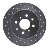 Dynamic Friction 2001-2005 Honda Civic Hatchback Rear Right Drilled Silver Brake Rotor by Dynamic Friction Company 621-59031R