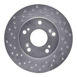 Dynamic Friction 2012-2015 Honda Civic Coupe Front Left Drilled Silver Brake Rotor by Dynamic Friction Company 621-59036L