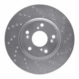 Dynamic Friction 2013-2021 Honda Accord Coupe Front Right Drilled Silver Brake Rotor by Dynamic Friction Company 621-59037R