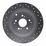 Dynamic Friction 2001-2008 Acura MDX Rear Left Drilled Silver Brake Rotor by Dynamic Friction Company 621-59044L