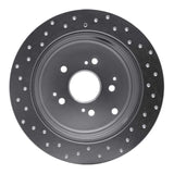 Dynamic Friction 2001-2008 Acura MDX Rear Right Drilled Silver Brake Rotor by Dynamic Friction Company 621-59044R