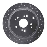 Dynamic Friction 2001-2008 Acura MDX Rear Right Drilled Silver Brake Rotor by Dynamic Friction Company 621-59044R