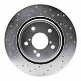 Dynamic Friction 2015-2022 Acura MDX Front Left Drilled Silver Brake Rotor by Dynamic Friction Company 621-59058L