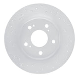 Dynamic Friction 2017-2021 Honda Civic Hatchback Rear Left Drilled Silver Brake Rotor by Dynamic Friction Company 621-59067L