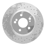 Dynamic Friction 1993-2002 Mercedes-Benz 600SL Rear Drilled Silver Brake Rotor by Dynamic Friction Company 621-63030