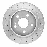 Dynamic Friction 2003-2017 Mercedes-Benz CLS400 Rear Left Drilled Silver Brake Rotor by Dynamic Friction Company 621-63053L