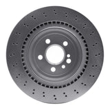 Dynamic Friction 2005-2013 Mercedes-Benz CL65 AMG Rear Drilled Silver Brake Rotor by Dynamic Friction Company 621-63069