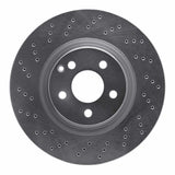 Dynamic Friction 2007-2013 Mercedes-Benz CL550 Front Drilled Silver Brake Rotor by Dynamic Friction Company 621-63079