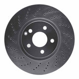 Dynamic Friction 2008-2020 Mercedes-Benz C300 Sedan Front Drilled Silver Brake Rotor by Dynamic Friction Company 621-63085