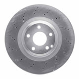 Dynamic Friction 2012-2020 Mercedes-Benz SLC300 Front Drilled Silver Brake Rotor by Dynamic Friction Company 621-63098