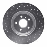 Dynamic Friction 2012-2018 Mercedes-Benz GLE300D Rear Right Drilled Silver Brake Rotor by Dynamic Friction Company 621-63143R