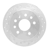Dynamic Friction 1994-1996 Saab 900 Rear Left Drilled Silver Brake Rotor by Dynamic Friction Company 621-65009L