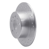 Dynamic Friction 1997-2008 Saab 900 Rear Left Drilled Silver Brake Rotor by Dynamic Friction Company 621-65010L