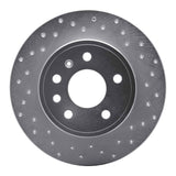 Dynamic Friction 1997-2008 Saab 900 Rear Right Drilled Silver Brake Rotor by Dynamic Friction Company 621-65010R