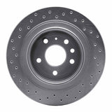 Dynamic Friction 2002-2010 Saab 9-5 Rear Right Drilled Silver Brake Rotor by Dynamic Friction Company 621-65014R