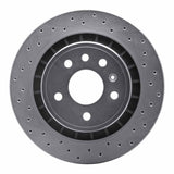 Dynamic Friction 2002-2010 Saab 9-5 Rear Right Drilled Silver Brake Rotor by Dynamic Friction Company 621-65014R