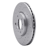Dynamic Friction 2003-2011 Saab 9-3 Front Left Drilled Silver Brake Rotor by Dynamic Friction Company 621-65015L