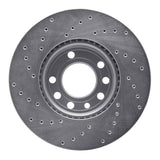 Dynamic Friction 2003-2011 Saab 9-3 Front Right Drilled Silver Brake Rotor by Dynamic Friction Company 621-65015R