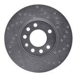 Dynamic Friction 2003-2011 Saab 9-3 Front Right Drilled Silver Brake Rotor by Dynamic Friction Company 621-65015R