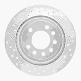 Dynamic Friction 2008-2011 Saab 9-3 Rear Left Drilled Silver Brake Rotor by Dynamic Friction Company 621-65020L