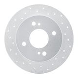 Dynamic Friction 1982-1988 Nissan 200SX Rear Left Drilled Silver Brake Rotor by Dynamic Friction Company 621-67012L