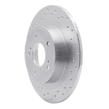 Dynamic Friction 1984-1988 Nissan 200SX Rear Left Drilled Silver Brake Rotor by Dynamic Friction Company 621-67018L